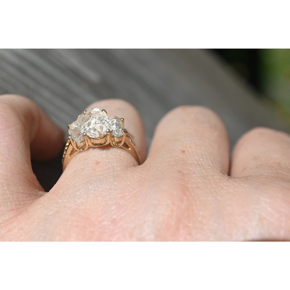 Art Deco Ring Raw Diamond Ring Rough Diamond Ring promise anniversary gi… - Picture 2 of 6